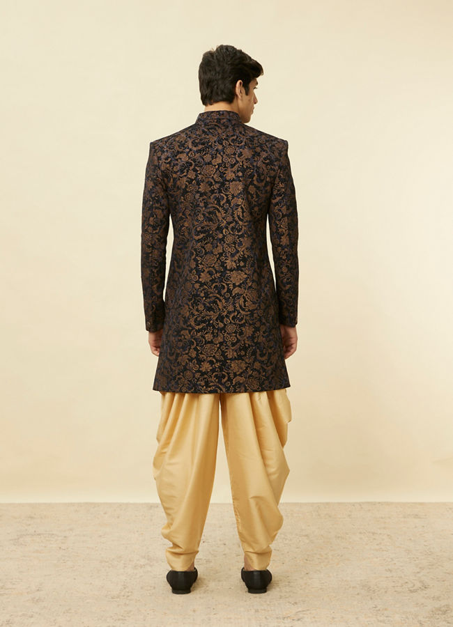 Dark Blue Indo Western With Patiala image number 4